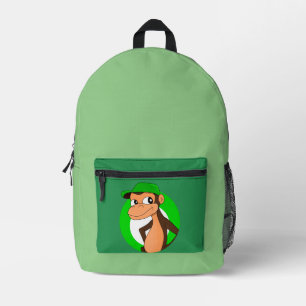 Chimp cartoon printed backpack