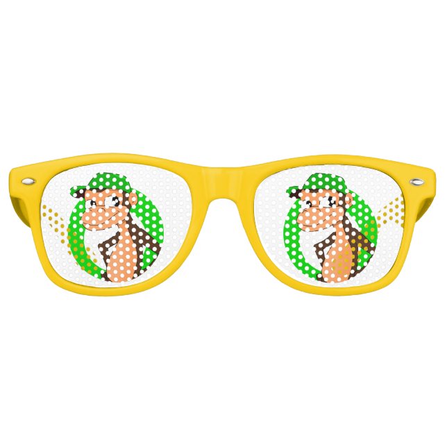 Chimp cartoon retro sunglasses (Front)