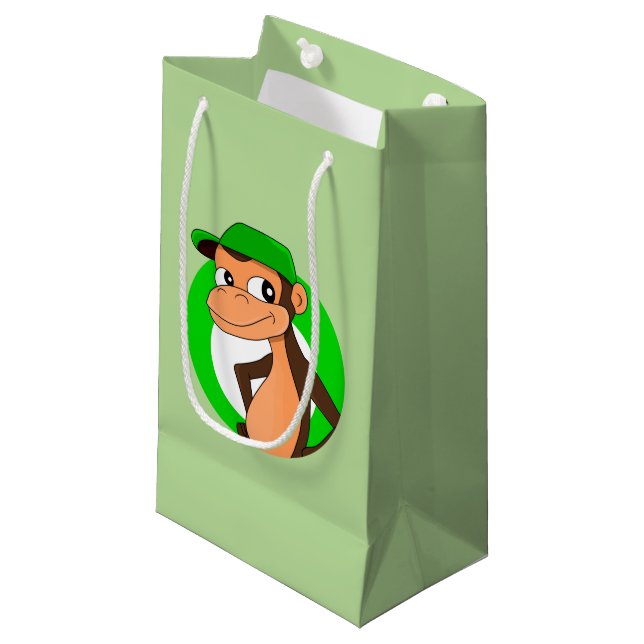 Chimp cartoon small gift bag (Front Angled)
