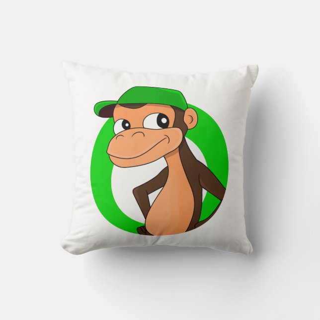 Chimp cartoon throw pillow (Front)