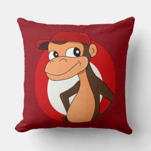 Chimp cartoon throw pillow