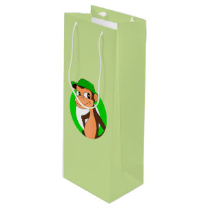 Chimp cartoon wine gift bag