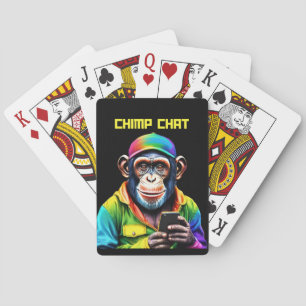 Chimp Chat-Chimpanzee with Phone- Playing Cards