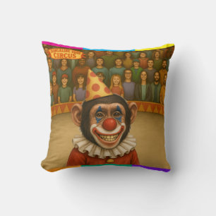 Chimp clown cushion