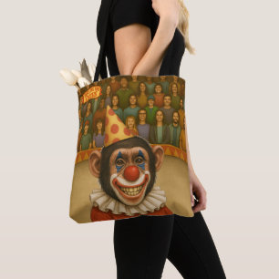 Chimp clown tote bag