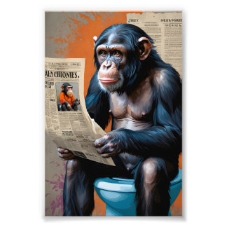 Chimp King in Pop Art – Bold Realism and Dynamic Photo Print