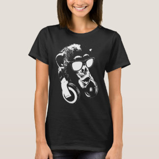 Chimp Monkey With Headphones And Sunglasses T-Shirt