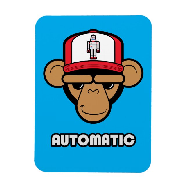 Chimp robot hat magnet (Vertical)