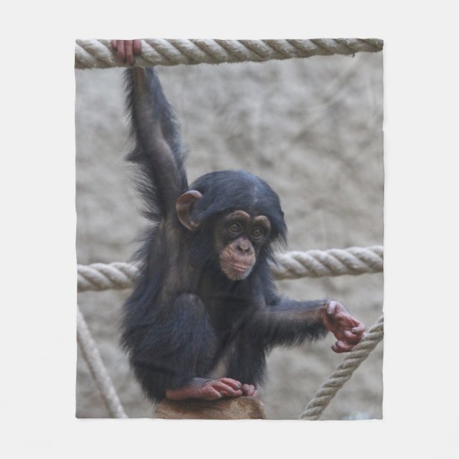 Chimpanzee 017 fleece blanket (Front)