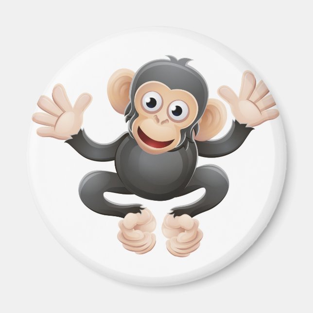 Chimpanzee Animal Cartoon Character Magnet (Front)