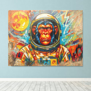 CHIMPANZEE ASTRONAUT COMING HOME-2 CANVAS PRINT