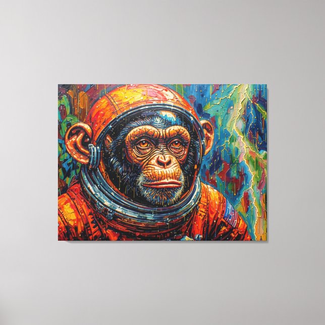 CHIMPANZEE ASTRONAUT COMING HOME-5 CANVAS PRINT (Front)