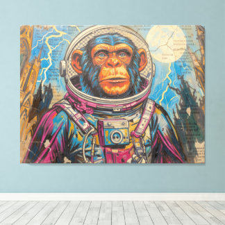 CHIMPANZEE ASTRONAUT COMING HOME-5 CANVAS PRINT