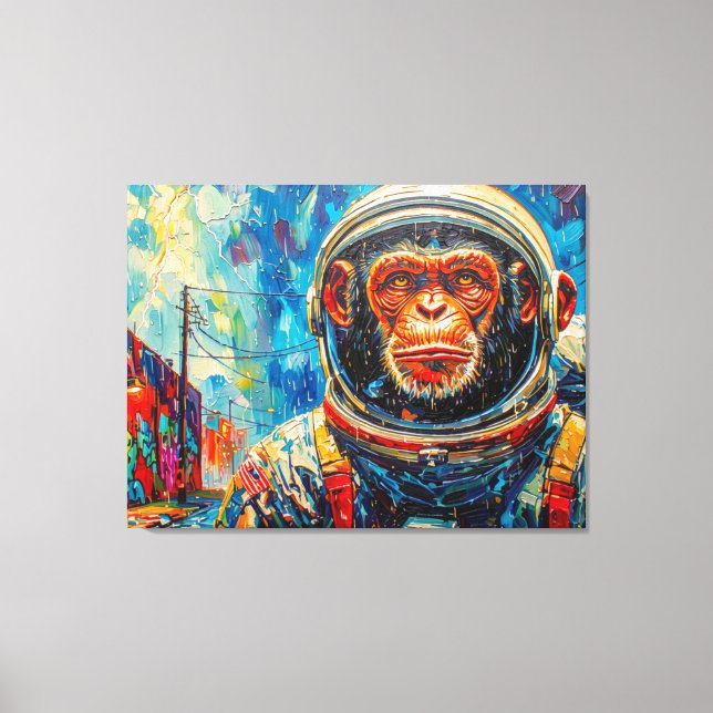 CHIMPANZEE ASTRONAUT COMING HOME-6 CANVAS PRINT (Front)