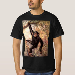 Chimpanzee by CE Swan, Vintage Wild Jungle Animals T-Shirt