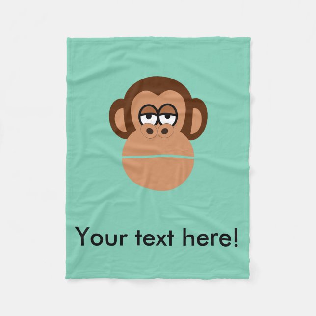 Chimpanzee cartoon fleece blanket (Front)