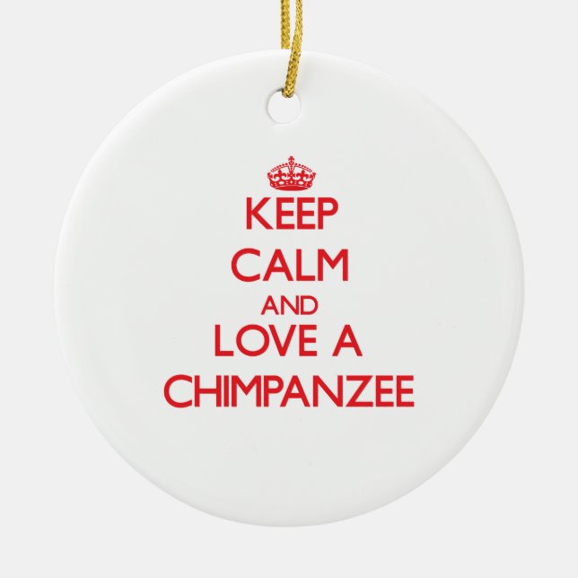 Chimpanzee Ceramic Tree Decoration (Front)