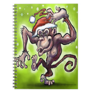 Chimpanzee Christmas Spiral Notebook
