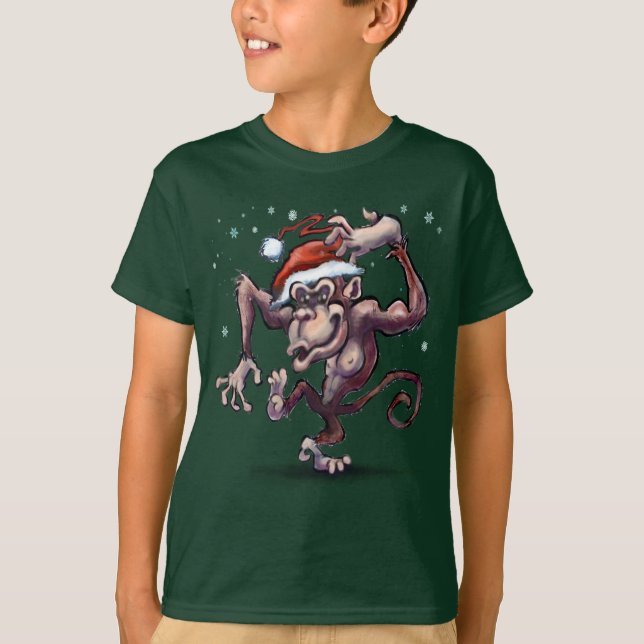 Chimpanzee Christmas T-Shirt (Front)