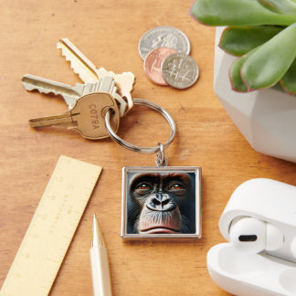 Chimpanzee Cute Monkey Save The Chimps Ape Key Ring