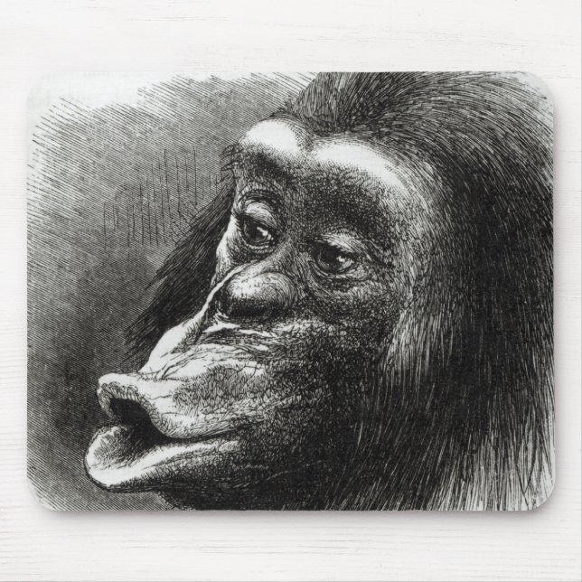 Chimpanzee Disappointed and Sulky Mouse Pad (Front)