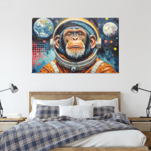CHIMPANZEE IN SPACE-15 CANVAS PRINT