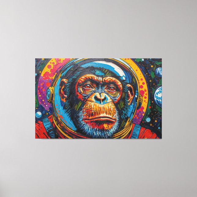 CHIMPANZEE IN SPACE-19 CANVAS PRINT (Front)