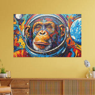 CHIMPANZEE IN SPACE CANVAS PRINT