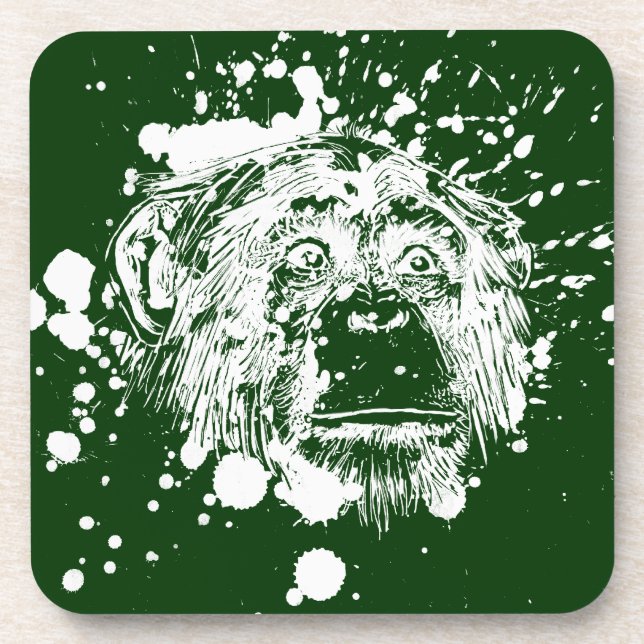 Chimpanzee in White Splash Coaster (Front)