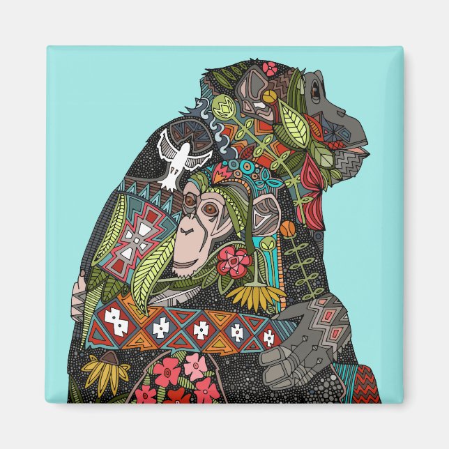 chimpanzee love sky magnet (Front)