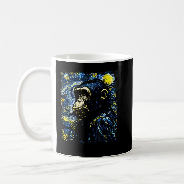 Chimpanzee Lover Gift Art Coffee Mug (Left)
