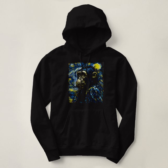 Chimpanzee Lover Gift Art Hoodie (Design Front)