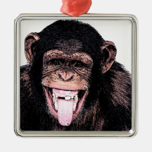 Chimpanzee Metal Tree Decoration