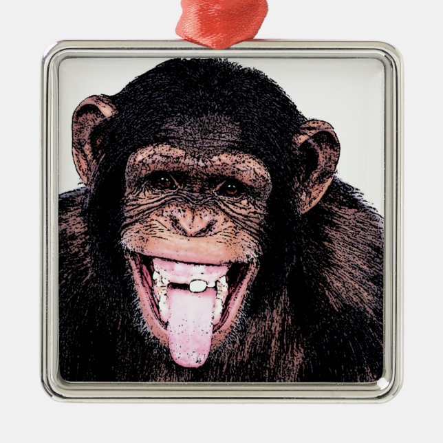 Chimpanzee Metal Tree Decoration (Front)