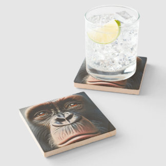 Chimpanzee Monkey Cute Chimp Stone Coaster