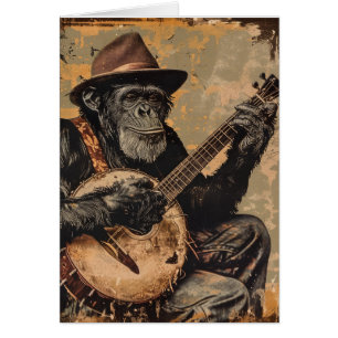 CHIMPANZEE MONKEY FUNNY BIRTHDAY GREETING CARD
