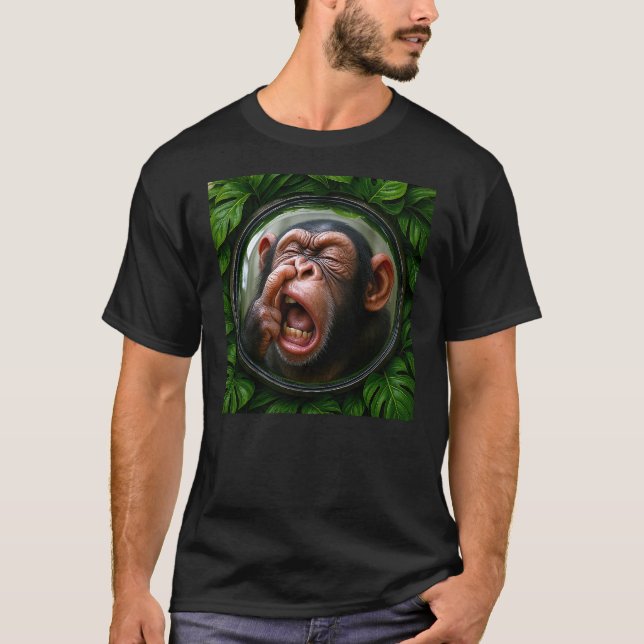 Chimpanzee Monkey Humor T-Shirt (Front)