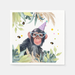 Chimpanzee Monkey Party Animals Birthday Safari Napkin