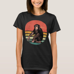 Chimpanzee Monkey Retro Vintage Chimp Wild Zoo Ani T-Shirt