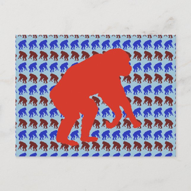 Chimpanzee Pattern Art Postcard (Front)