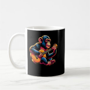 Chimpanzee Playing Guitar Chimps Monkey Guitarist Coffee Mug