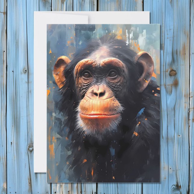Chimpanzee Portrait Holiday Card (Creator Uploaded)