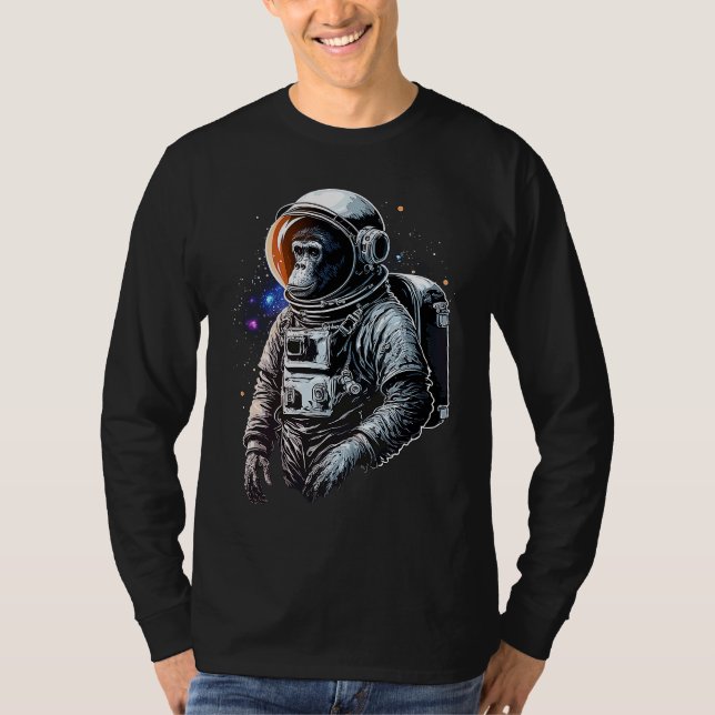 Chimpanzee Space Astronaut Travel Monkey Vintage   T-Shirt (Front)