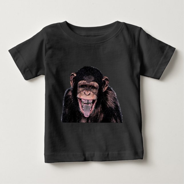 Chimpanzee Tongue Baby T-Shirt (Front)