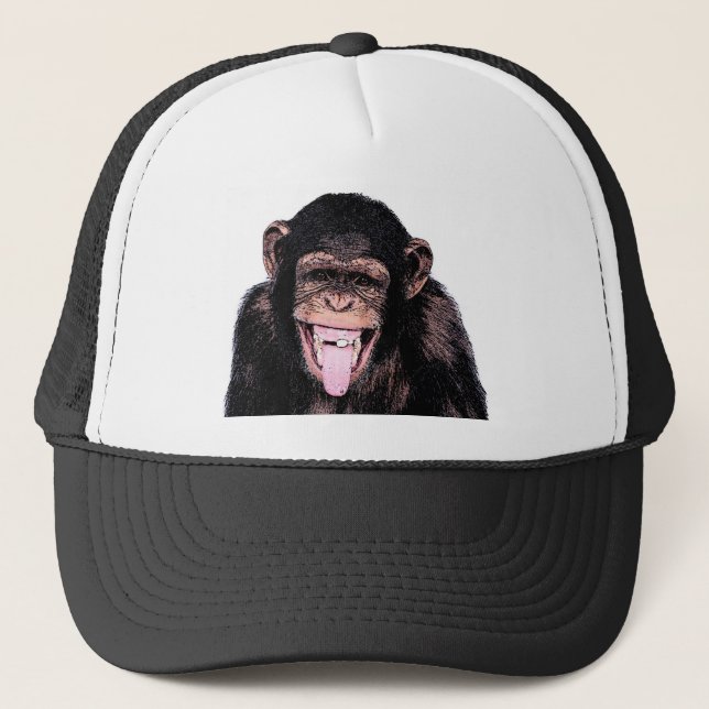 Chimpanzee Tongue Trucker Hat (Front)