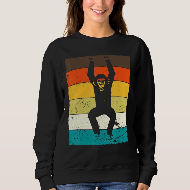 Chimpanzee Vintage Chimp Monkey Monkeys Jungle Chi Sweatshirt (Front)