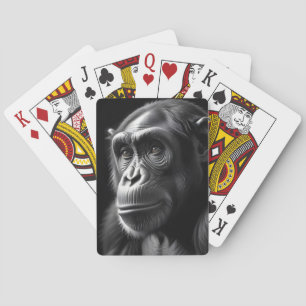 Chimpanzee Wildlife Majestic Nature Life Poster Playing Cards