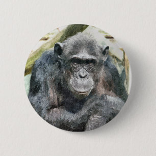 CHIMPANZEES 6 CM ROUND BADGE