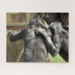 CHIMPANZEES  JIGSAW PUZZLE<br><div class="desc">A pair of very cute chimpanzees. Are they best of friends or planning mischief?</div>
