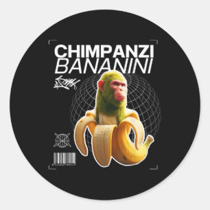 Chimpanzi Bananini Fun Character Art Classic Round Sticker